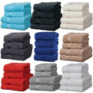 100% Cotton Super Soft 600 gsm Face Cloth Hand Towel Bath Towels Hotel Bathroom - Picture 1 of 28