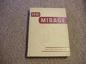 1951 Mirage / Depauw University Yearbook / Indiana / Free Shipping! - Imagen 1 de 10
