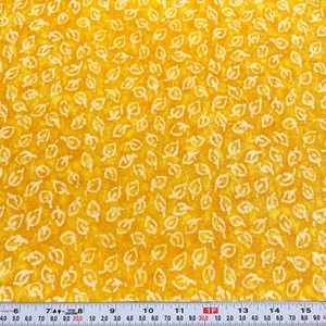 Vtg. Leaves on Yellow Designed by The Kesslers Cotton Fabric HALF YARD Remnant - Picture 1 of 2