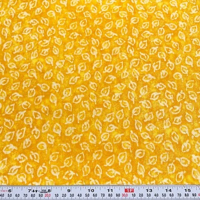 Vtg. Leaves on Yellow Designed by The Kesslers Cotton Fabric HALF YARD Remnant - Image 1 of 2