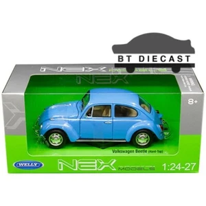 WELLY VOLKSWAGON VW BEETLE HARD TOP 1/24 DIECAST MODEL CAR LIGHT BLUE 22436 - Picture 1 of 1