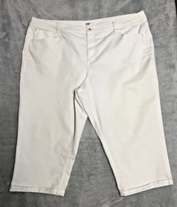 Capri Pants Women's Plus Size 24W Cato High-Rise Cropped Pants Stretch White - Picture 1 of 8