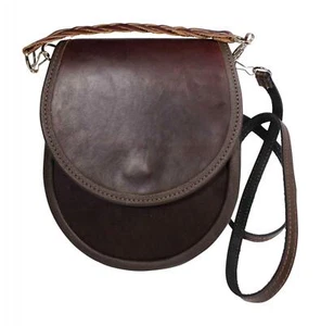 Fabuloso Bolso de Mano Esporran Tradicional de Cuero Marrón Oscuro - Imagen 1 de 1