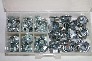 1/4-20 THRU 1/2-13 MINI BRIDA DENTADA CERRADURA TUERCA ACERO ZINC SURTIDO - Imagen 1 de 1