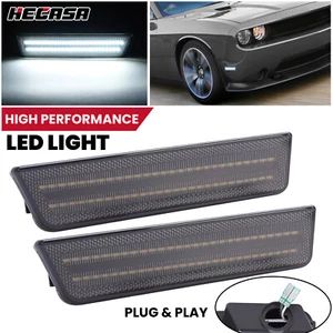 2PCS LED Side Marker Lights Front White For Dodge Challenger Charger 2008-2014 - Foto 1 di 22