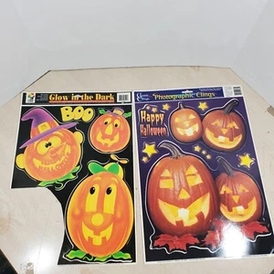 Vintage Classic Clings Halloween Jack O Lantern Pumpkin Window Sticker Decor  - Picture 1 of 10