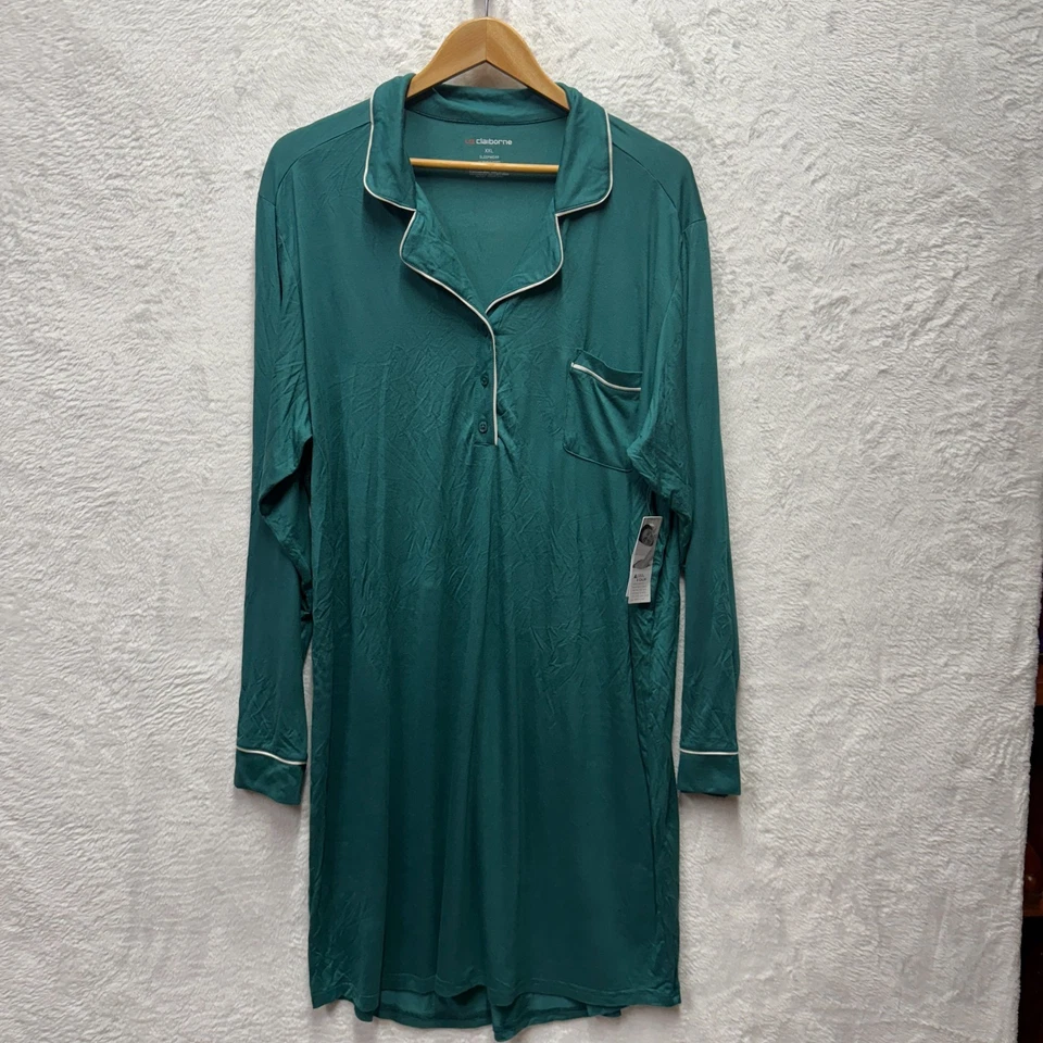 Liz Claiborne Prendas para dormir frescas y tranquilas Camisa Vestido para mujer 2XL Mar del Norte Elastizadas Foto 1 de 4