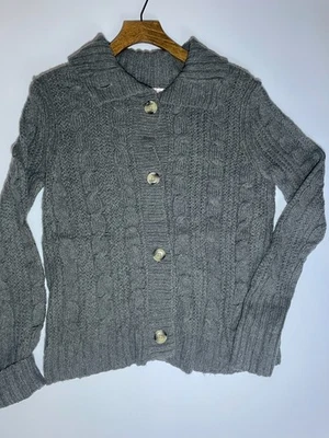 Cárdigan suéter tejido con cable Mossimo para mujer talla grande gris acrílico mezcla de lana Foto 1 de 4