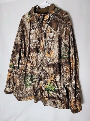 Jacket Mens Real Tree XXL Edge Scent Factor Camo Hunting Outdoor Gear Full Zip  - Image 1 of 4