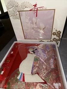 Vtg. Tommy Japanese Silk Fabric Covered Applique Girl Photo Album W/Box - Picture 1 of 10