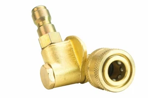 Erie Tools 120 Degree Pivoting Brass Quick Connect Coupler 1/4" Plug and Socket - Picture 1 of 5