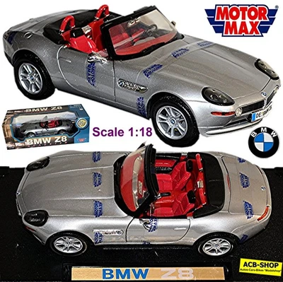 BMW Z8 E52 Roadster Convertible 2000-03 Argento Metallizzato 1:18 MotorMax 73106 - Immagine 1 di 4