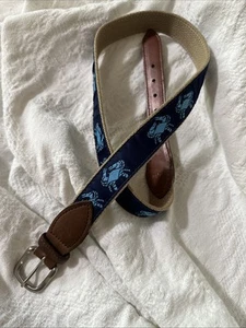 THE BELTED COW COMPANY USA MADE Maine BLUE CRAB MENS BELT Size 34/85 - Picture 1 of 6