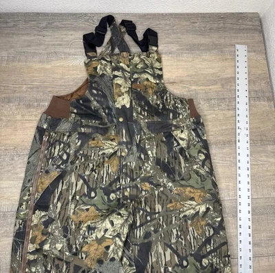 Cabela's Camo Bibs  XL Mossy Oak Break Up Quilt Lined Hunting Overalls Zip B4 - Image 1 of 4