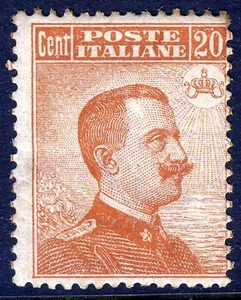 ITALIA 1916 Re Vittorio Emanuele III 20c. Orange No Wmk Perf.131/2 SG 101 COME NUOVO - Foto 1 di 2