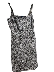 Vestido Cami Antiguo Azul Marino Floral Mezcla Lino Talla Mediana Nuevo con Etiquetas - Imagen 1 de 5