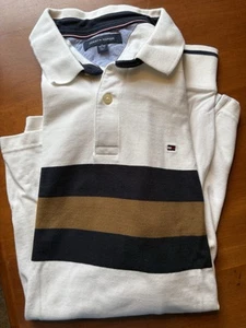 Tommy Hilfiger White Long Sleeve Rugby Polo Mens XL Logo NWOT - Picture 1 of 13