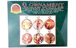 Vintage Jigsaw Puzzle Ornaments Bits Pieces Santa Christmas New Sealed 11-0486 - Picture 1 of 5