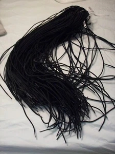LOT of 10 Pair Of Boot Laces 48" Black Round Braided Taslan Waxed - Picture 1 of 1