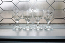 4 Rare Kosta Boda Glass Flach Pattern Water Goblets or Wine Glasses