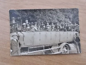 Antike Postkarte Karabank Reise nach Gouchs Höhlen Cheddar Somerset echtes Foto - Bild 1 von 2