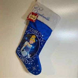 Calza natalizia peluche blu Disney Principessa Cenerentola nuova con etichetta - Foto 1 di 6