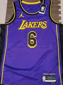 Nike Jordan Brand Lebron James Lakers Jersey Swingman 6 Statement Los Angeles - Picture 1 of 9