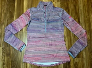 Pullover para correr Nike para mujer 1/4 cremallera DRI-FIT manga larga talla M agujeros para el pulgar - Imagen 1 de 8