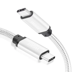 USB C to USB C Cable 3.1 Gen1 Type C Nylon Braided &Fast Charging(10ft/Silver) - Picture 1 of 6