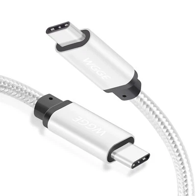 USB C to USB C Cable 3.1 Gen1 Type C Nylon Braided &Fast Charging(10ft/Silver) - Image 1 of 4