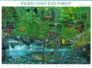 UNITED STATES MINT SHEET PACIFIC COAST RAIN FOREST - Picture 1 of 2