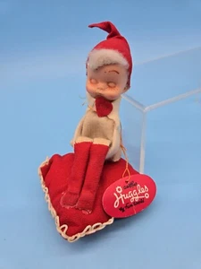 Vintage Huggles Knee Hugger Valentines Day Pixie Elf Closed Eyes Orig Tag JAPAN - Picture 1 of 5