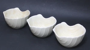 Pier 1 Dipping Shell Bowls Cream White Stoneware Set 3 - Picture 1 of 8