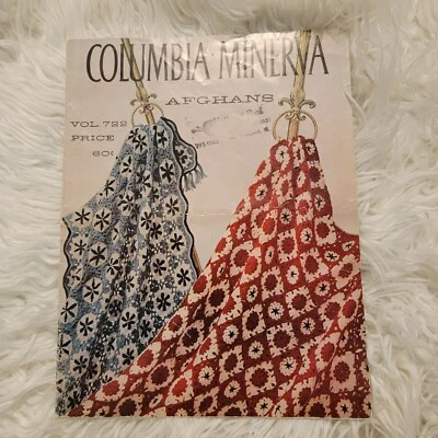 Columbia Minerva Vol 722 Crochet Knit Afghan Pillow Pattern Booklet Vintage GUC - Image 1 of 3