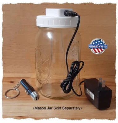 Colloidal Silver Generator 99.99% Simple Health Products Mason Jar Kit Wide,Wht