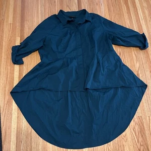 Lane Bryant’s Shirt Dress Size 26 Dark Green Formal Casual Top Holiday Dress Top - Picture 1 of 11