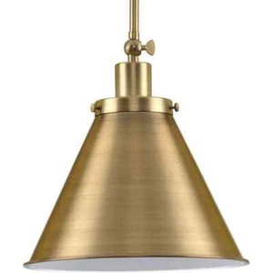 Progress Lighting Hinton Collection 1-Light Brass Vintage Pendant Hanging Light - Picture 1 of 8