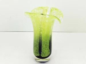 Studio Art Blown Glass Vase with Fluted Edge - Picture 1 of 10