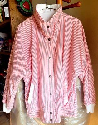 Jacket: Ladies IZZI Lightweight Snap Front Cotton Jacket, Medium - Image 1 of 4