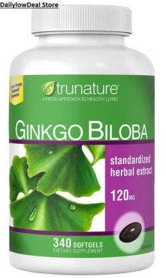 TruNature Ginkgo Biloba 120MG - 340 Softgels Supports Memory - Image 1 of 4