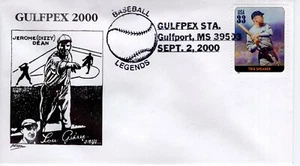 Baseball Legends, Gulfpex, MS 2000 FDC12527 - Bild 1 von 1