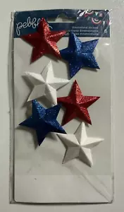 Ciottoli Dimensionali Glitter Patriottico-Adesivi Stella-Glitter Non Si Stacca - Foto 1 di 1
