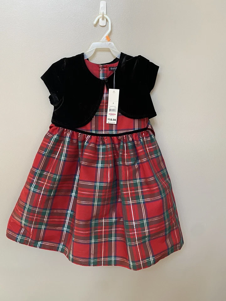 Vestido de Férias George Girl's 2 Peças - Tamanho 7 - Cor Cardinal - Imagem 1 de 4