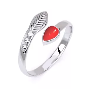 925 Sterling Silver Toe Ring Adjustable Boho Foot Ring Jewelry for Women (Coral) - Picture 1 of 9
