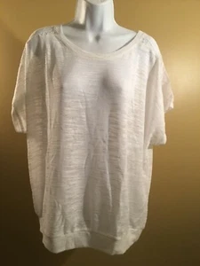 No boundaries juniors dolman sleeve top w/lace yoke & banded bottom white XL  - Picture 1 of 3