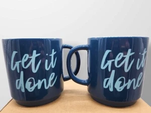 2Pk Stoneware Get It Done Mugs / Coffee Cup Motivational, Inspirational, Novelty - Picture 1 of 3