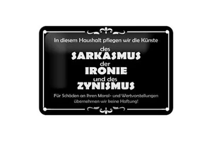 Blechschild Spruch 18x12cm In diesem Haushalt Sarkasmus Deko Schild - Bild 1 von 5