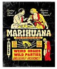 Marihuana Weed with Roots in Hell Metal Sign