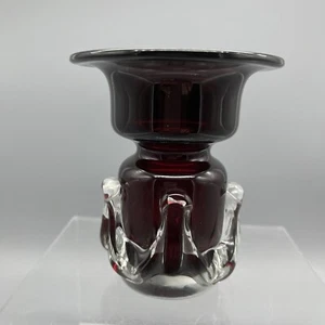 Jerzy Sluczan Orkuzn Rot Kerzenhalter Kunstglas Politur Künstler Kegel oder Windlicht - Bild 1 von 9