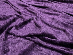 Crushed Velvet Velour Fabric Material - DAMSON - Picture 1 of 1